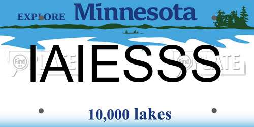 IAIESSS Minnesota License Plate
