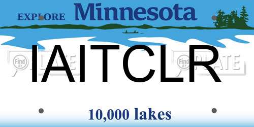 IAITCLR Minnesota License Plate