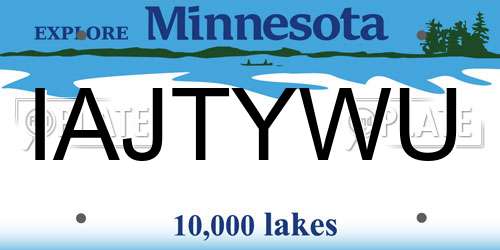 IAJTYWU Minnesota License Plate