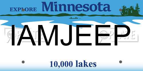IAMJEEP Minnesota License Plate
