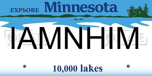 IAMNHIM Minnesota License Plate