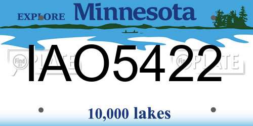 IAO5422 Minnesota License Plate