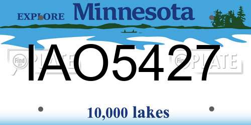 IAO5427 Minnesota License Plate