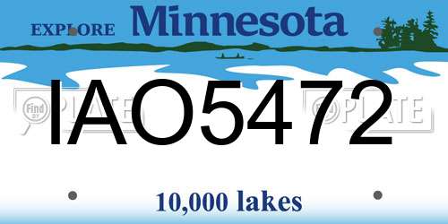 IAO5472 Minnesota License Plate