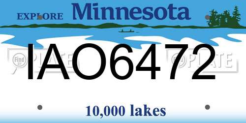 IAO6472 Minnesota License Plate