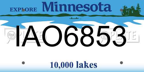 IAO6853 Minnesota License Plate
