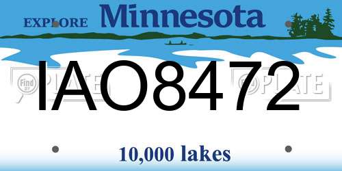 IAO8472 Minnesota License Plate