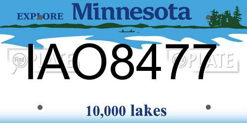 IAO8477 Minnesota License Plate