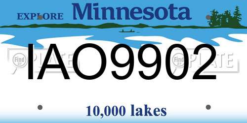 IAO9902 Minnesota License Plate