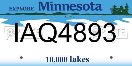IAQ4893 Minnesota License Plate