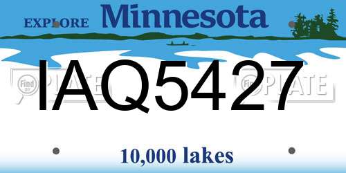 IAQ5427 Minnesota License Plate