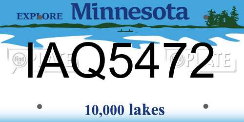 IAQ5472 Minnesota License Plate