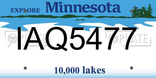 IAQ5477 Minnesota License Plate