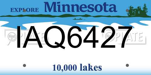 IAQ6427 Minnesota License Plate