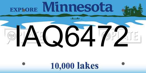 IAQ6472 Minnesota License Plate