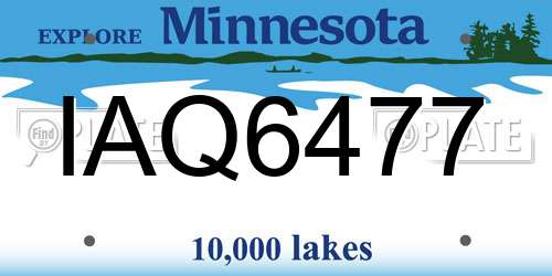 IAQ6477 Minnesota License Plate