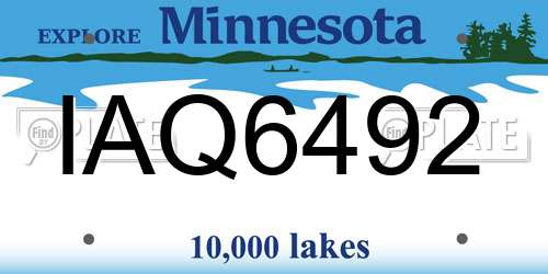IAQ6492 Minnesota License Plate