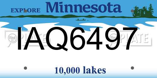IAQ6497 Minnesota License Plate