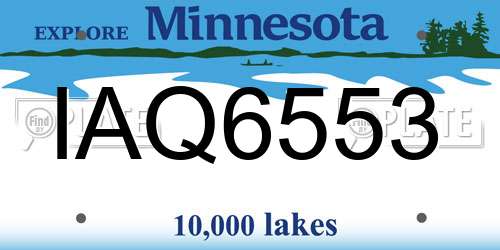 IAQ6553 Minnesota License Plate