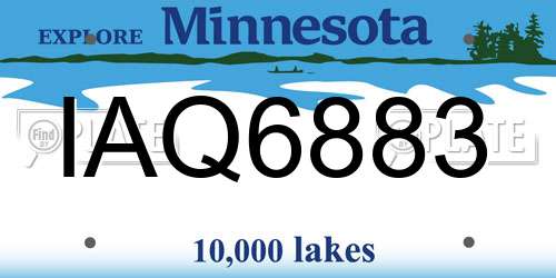 IAQ6883 Minnesota License Plate