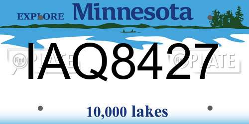 IAQ8427 Minnesota License Plate