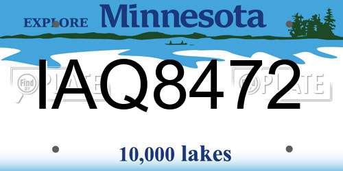 IAQ8472 Minnesota License Plate