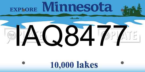 IAQ8477 Minnesota License Plate