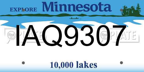 IAQ9307 Minnesota License Plate