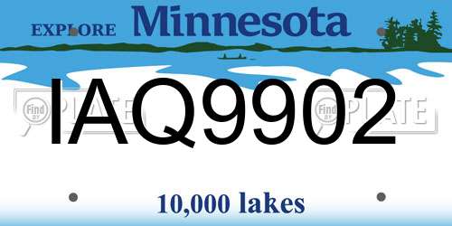 IAQ9902 Minnesota License Plate