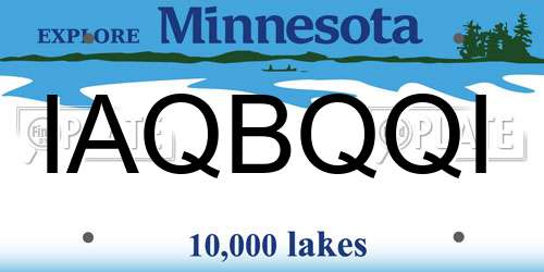 IAQBQQI Minnesota License Plate