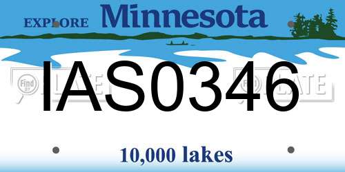 IAS0346 Minnesota License Plate