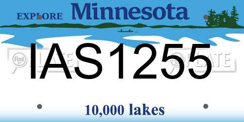 IAS1255 Minnesota License Plate