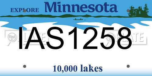 IAS1258 Minnesota License Plate