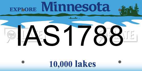 IAS1788 Minnesota License Plate