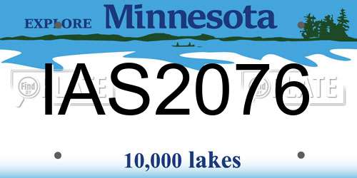 IAS2076 Minnesota License Plate