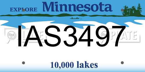 IAS3497 Minnesota License Plate