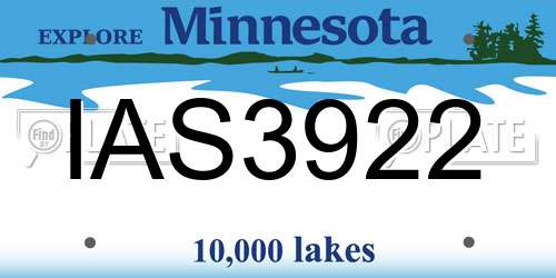 IAS3922 Minnesota License Plate