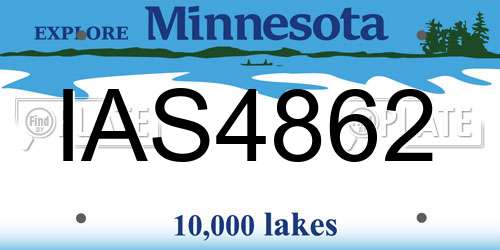 IAS4862 Minnesota License Plate