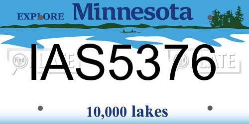 IAS5376 Minnesota License Plate