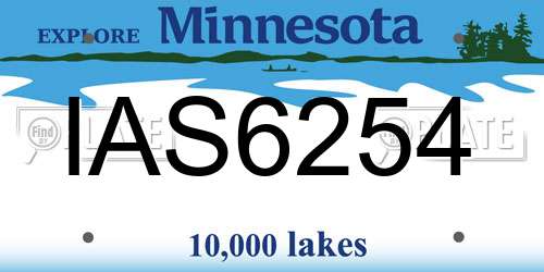 IAS6254 Minnesota License Plate