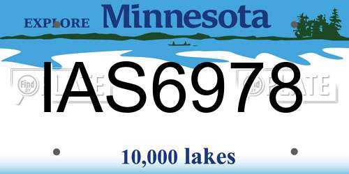 IAS6978 Minnesota License Plate