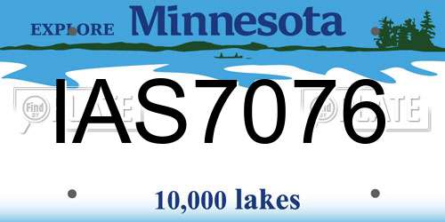 IAS7076 Minnesota License Plate