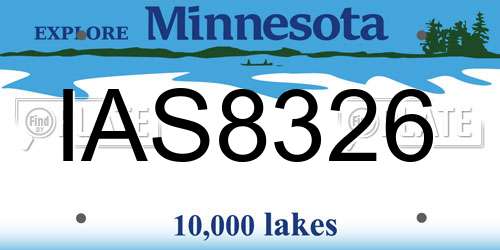 IAS8326 Minnesota License Plate
