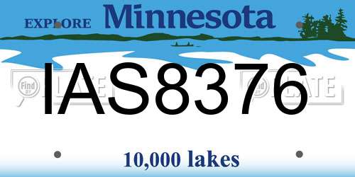 IAS8376 Minnesota License Plate