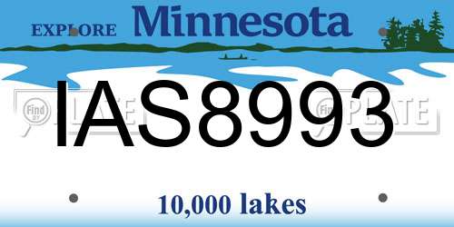 IAS8993 Minnesota License Plate
