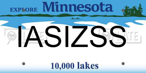 IASIZSS Minnesota License Plate