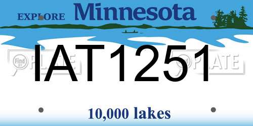 IAT1251 Minnesota License Plate