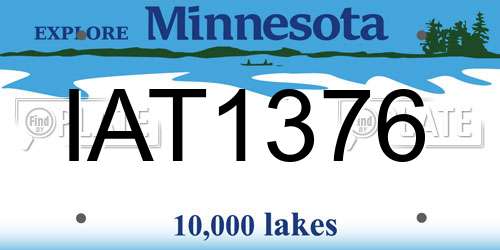IAT1376 Minnesota License Plate