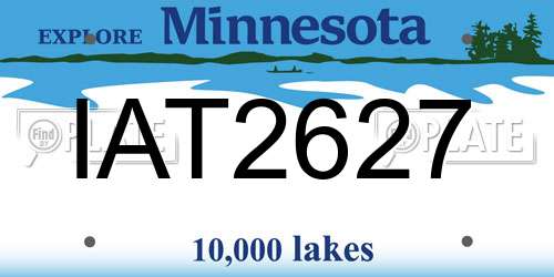 IAT2627 Minnesota License Plate