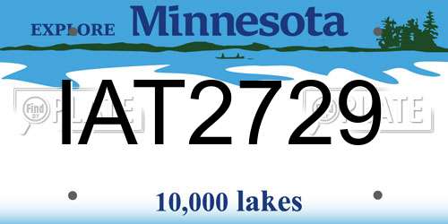 IAT2729 Minnesota License Plate